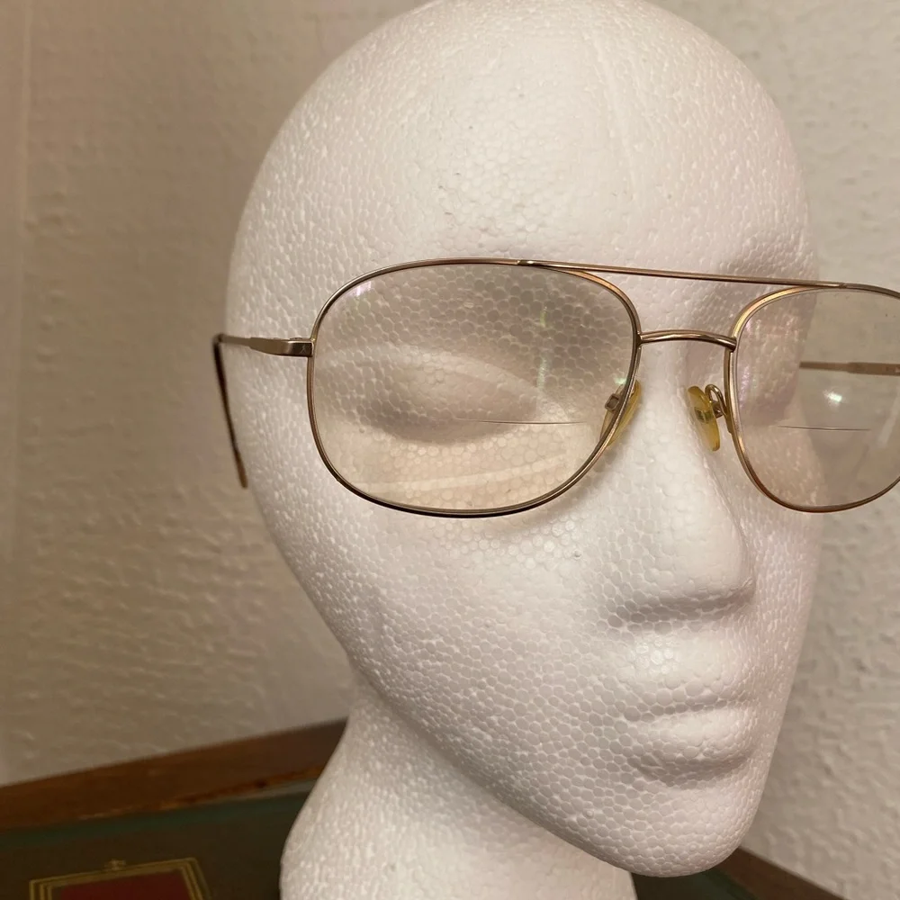 Vintage 70s 80s Gold Framed Glasses Eyewear